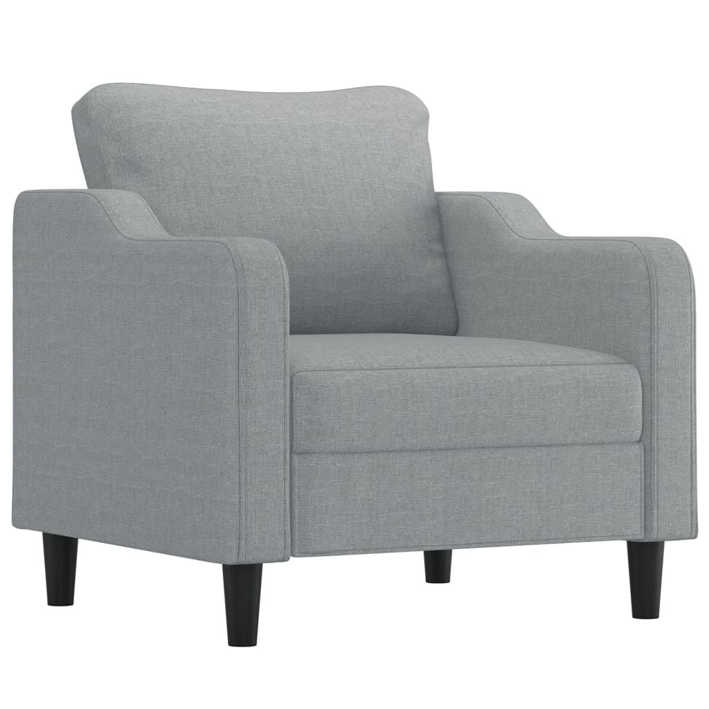 4-delige Loungeset met kussens stof lichtgrijs