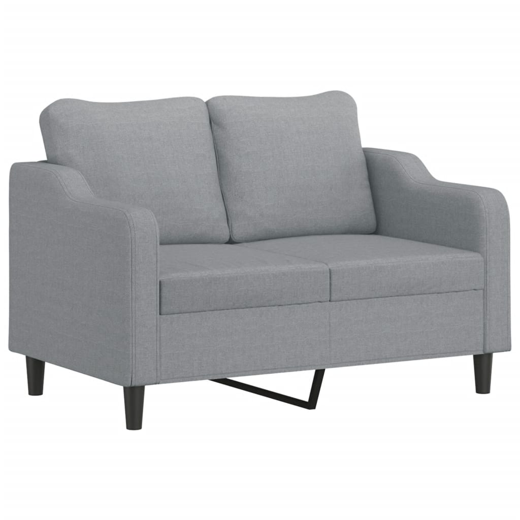 4-delige Loungeset met kussens stof lichtgrijs