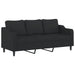 4-delige loungeset met kussens stof zwart
