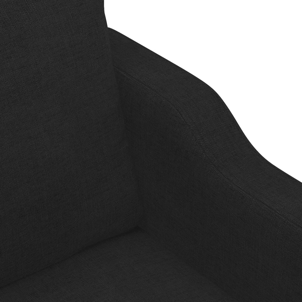 4-delige loungeset met kussens stof zwart