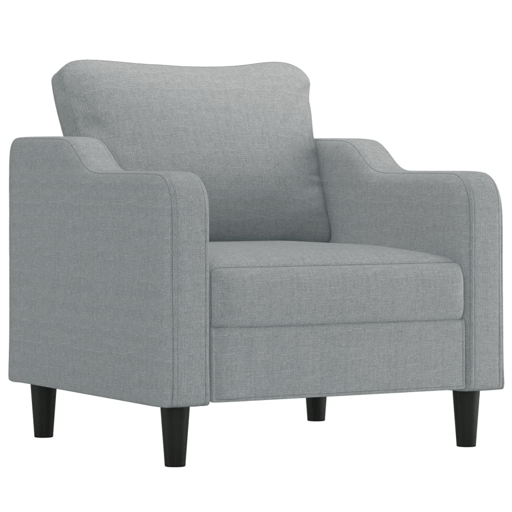 3-delige Loungeset met kussens stof lichtgrijs