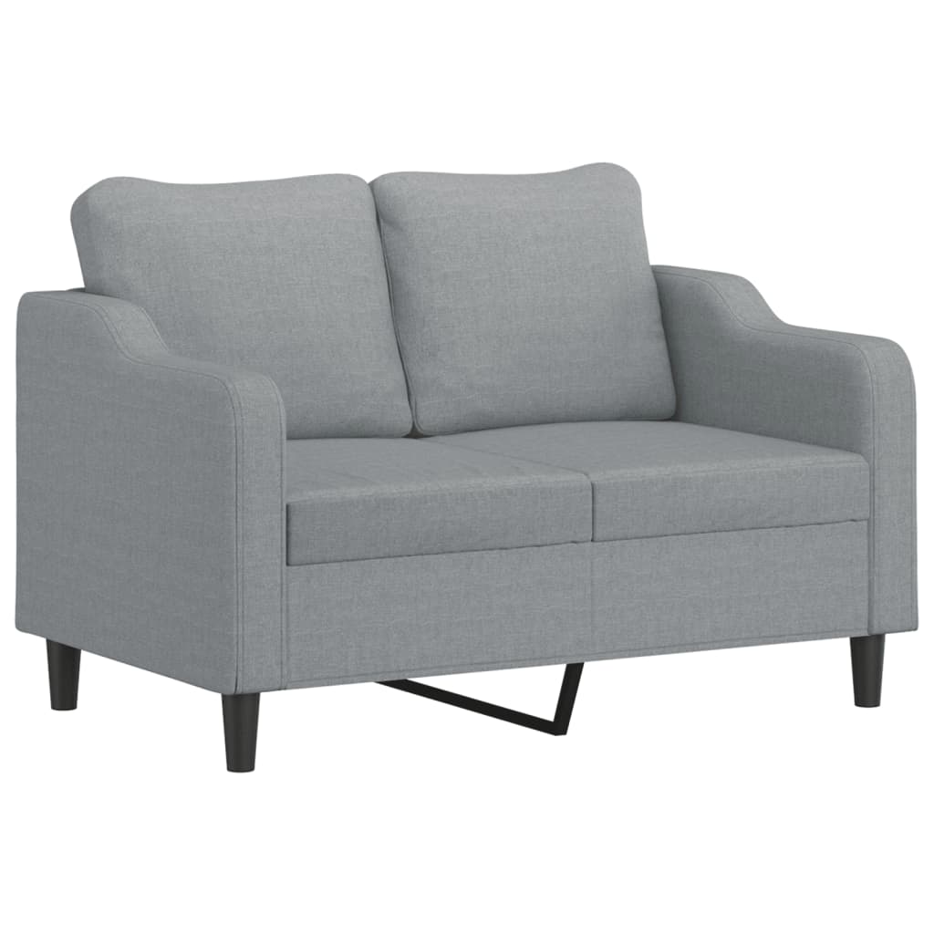 3-delige Loungeset met kussens stof lichtgrijs