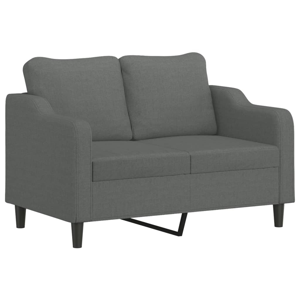 3-delige Loungeset met kussens stof donkergrijs