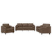 3-delige Loungeset met kussens stof bruin