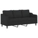 3-delige Loungeset met kussens stof zwart