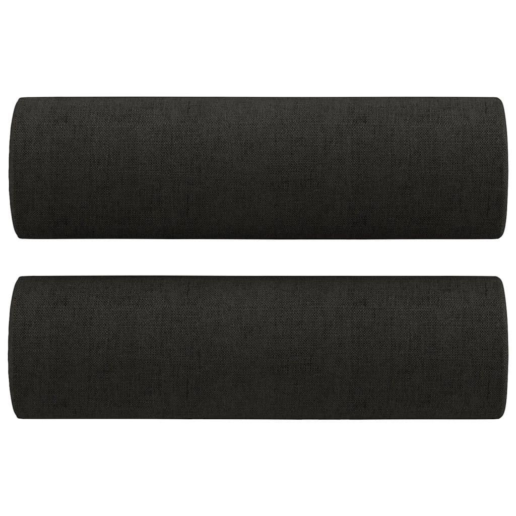 3-delige Loungeset met kussens stof zwart