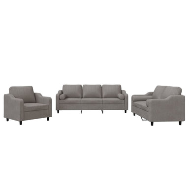 3-delige Loungeset met kussens stof taupe