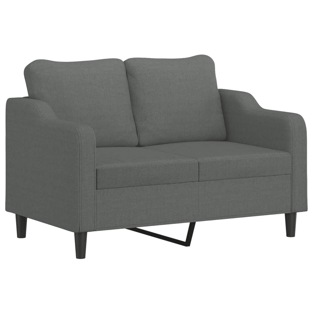 4-delige Loungeset met kussens stof donkergrijs