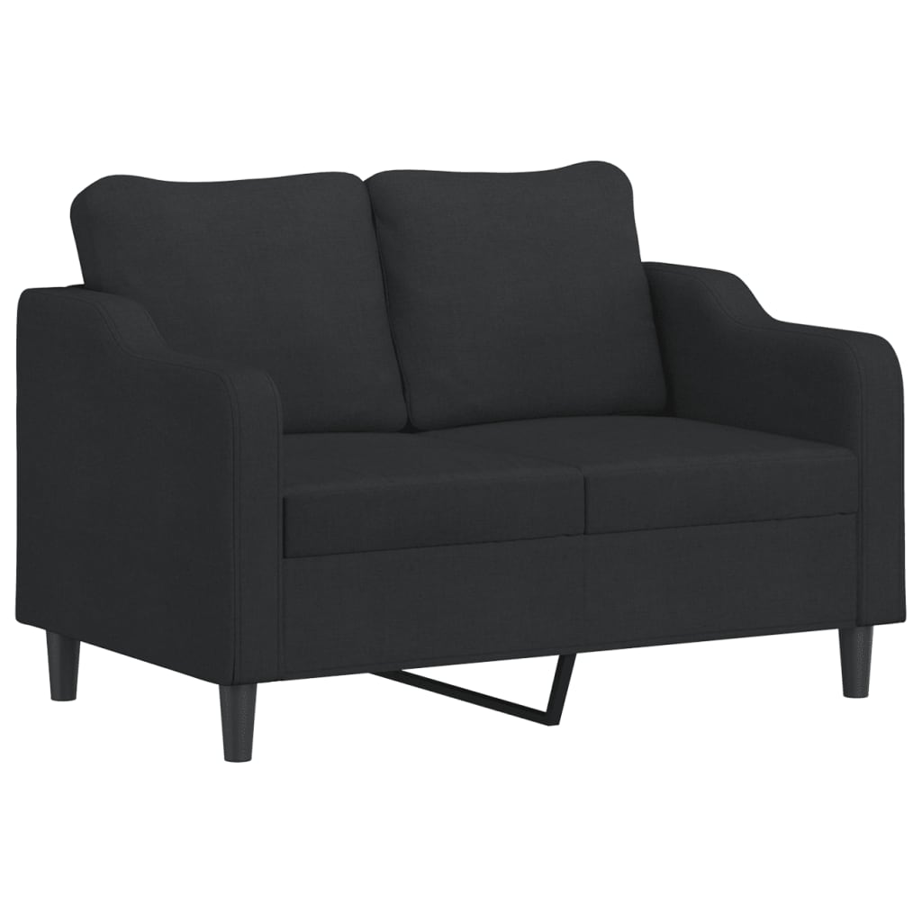 4-delige Loungeset met kussens stof zwart