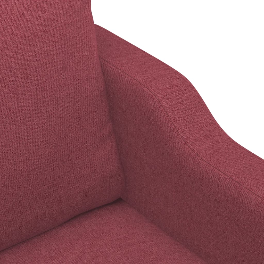 4-delige Loungeset met kussens stof wijnrood