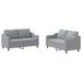 2-delige Loungeset met kussens stof lichtgrijs