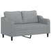 2-delige Loungeset met kussens stof lichtgrijs