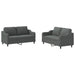 2-delige Loungeset met kussens stof donkergrijs