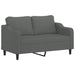 2-delige Loungeset met kussens stof donkergrijs