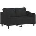 2-delige loungeset met kussens stof zwart