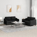 2-delige loungeset met kussens stof zwart