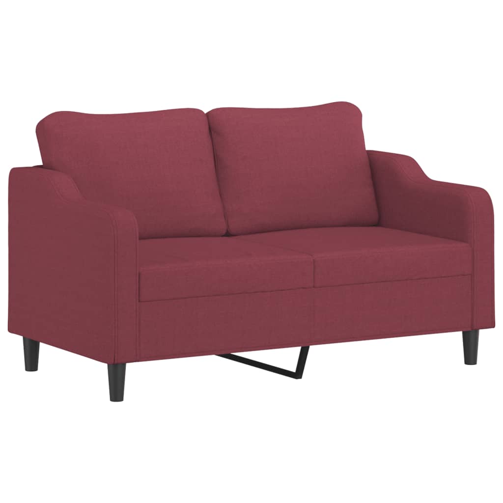 2-delige Loungeset met kussens stof wijnrood
