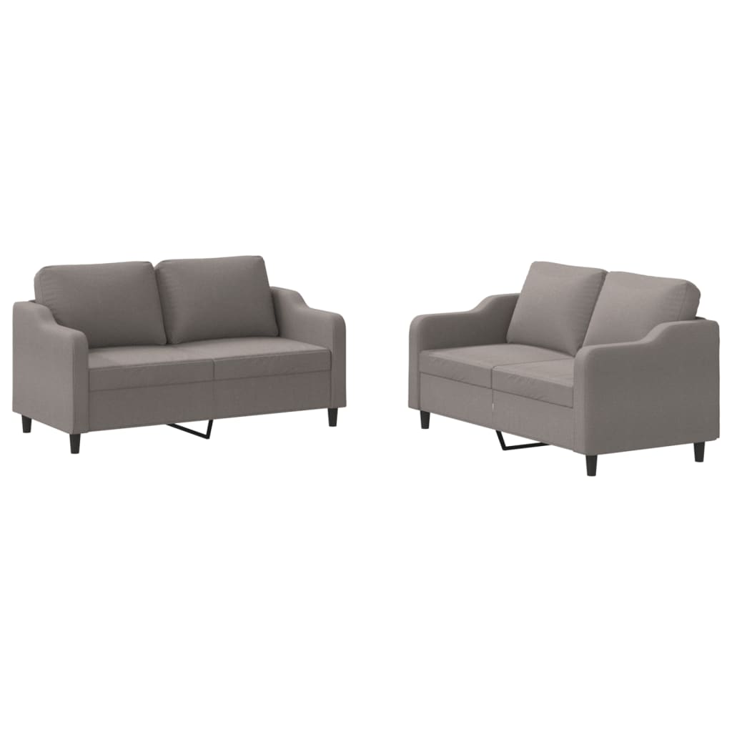 2-delige Loungeset met kussens stof taupe