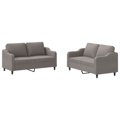 2-delige Loungeset met kussens stof taupe