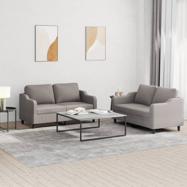2-delige Loungeset met kussens stof taupe