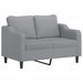 3-delige Loungeset met kussens stof lichtgrijs