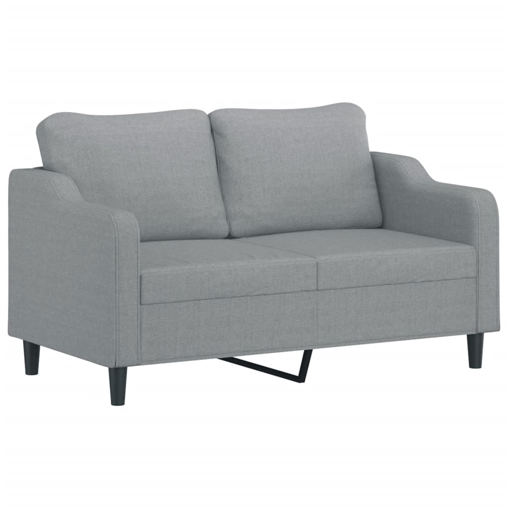 3-delige Loungeset met kussens stof lichtgrijs