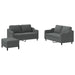 3-delige Loungeset met kussens stof donkergrijs