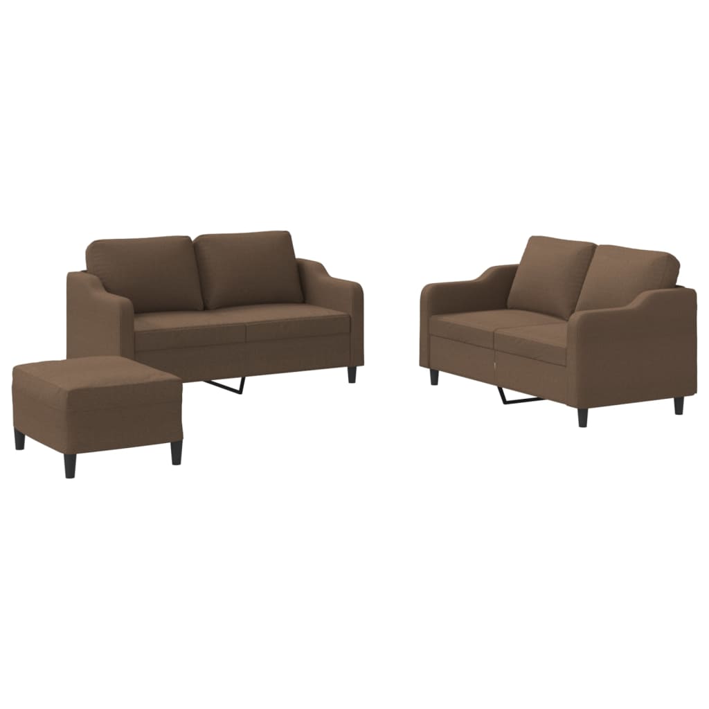 4-delige Loungeset met kussens stof bruin