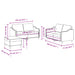 4-delige Loungeset met kussens stof bruin