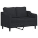 3-delige loungeset met kussens stof zwart