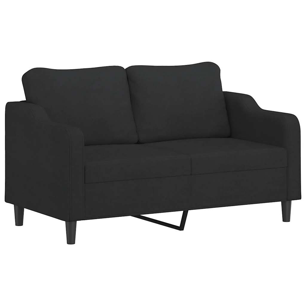 3-delige loungeset met kussens stof zwart