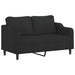 3-delige loungeset met kussens stof zwart