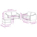 3-delige Loungeset met kussens stof taupe