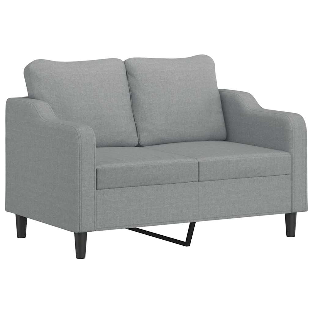2-delige Loungeset met kussens stof lichtgrijs