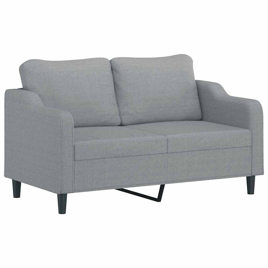 2-delige Loungeset met kussens stof lichtgrijs