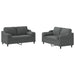 2-delige Loungeset met kussens stof donkergrijs