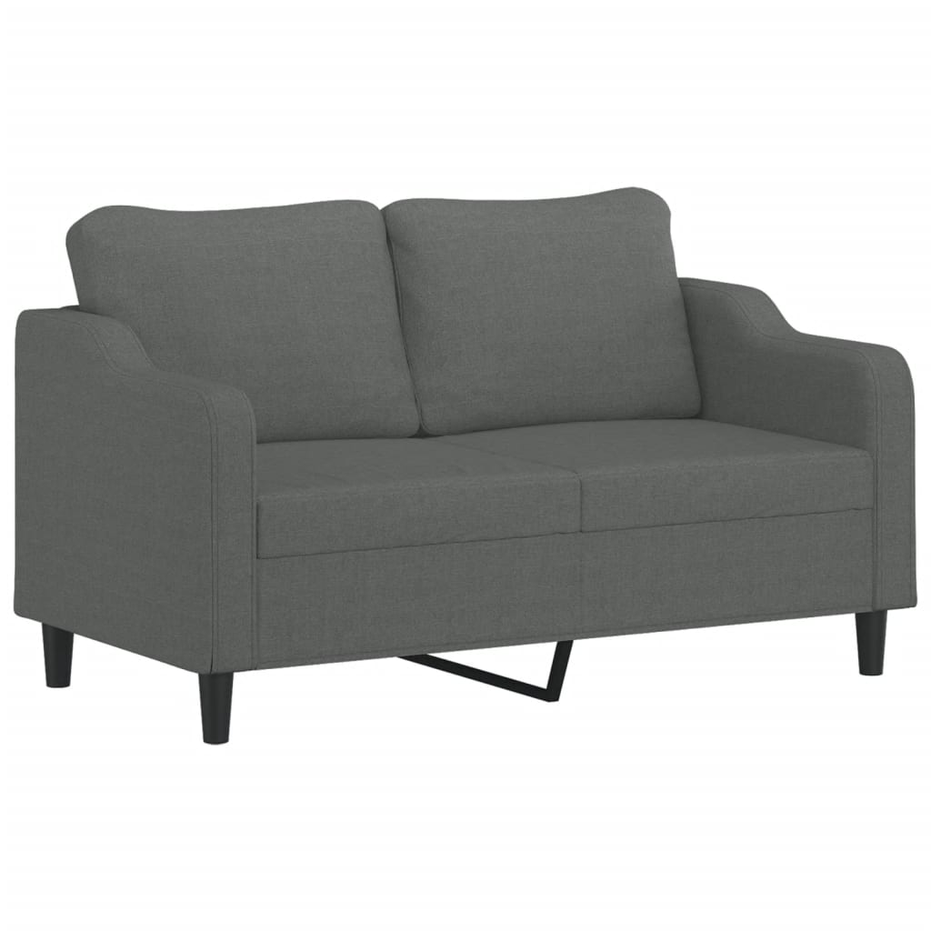 2-delige Loungeset met kussens stof donkergrijs