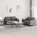 2-delige Loungeset met kussens stof donkergrijs