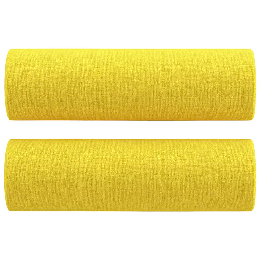 2-delige Loungeset met kussens stof lichtgeel