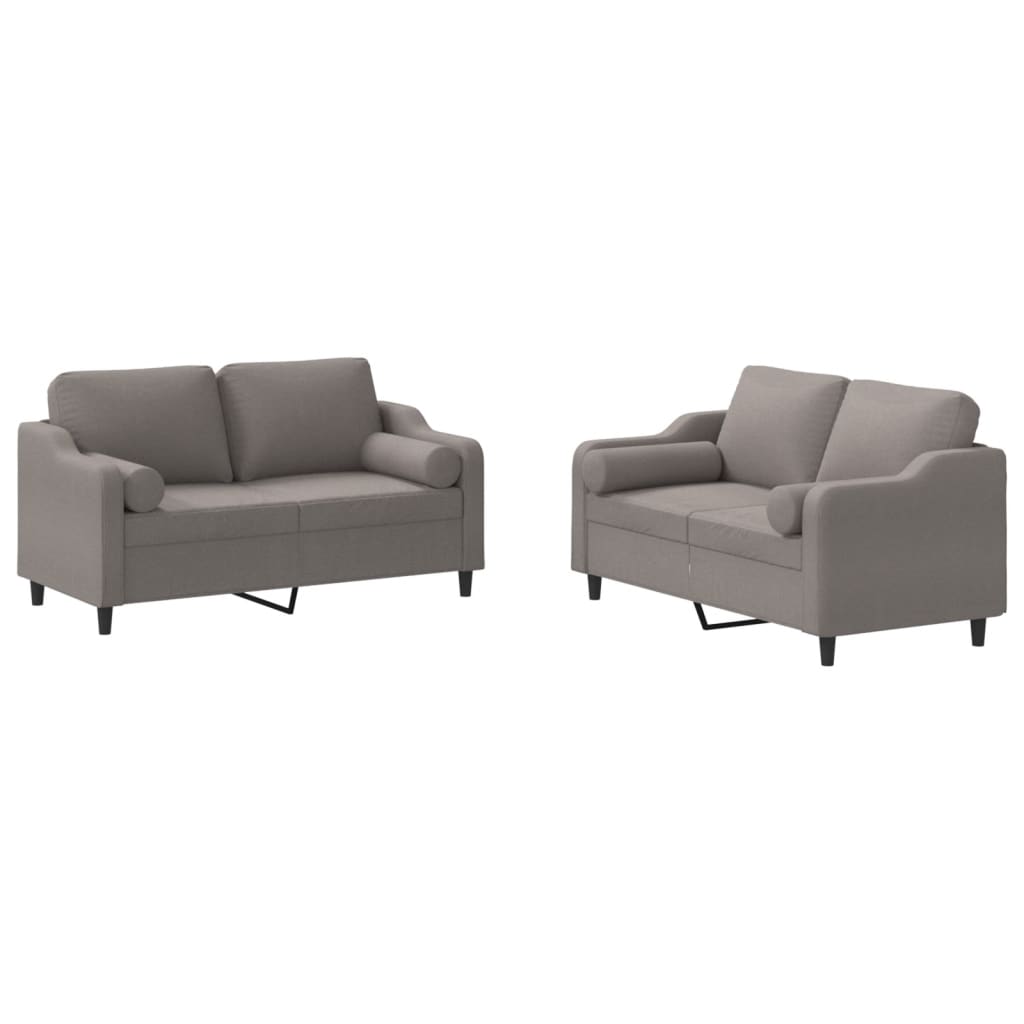2-delige Loungeset met kussens stof taupe