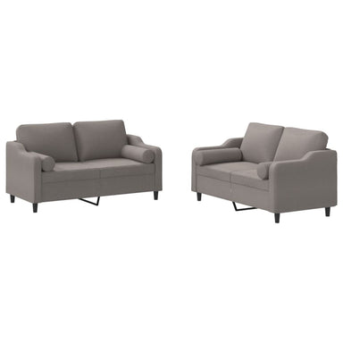 2-delige Loungeset met kussens stof taupe
