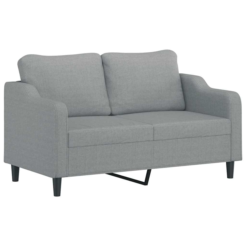 3-delige Loungeset met kussens stof lichtgrijs