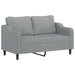 3-delige Loungeset met kussens stof lichtgrijs