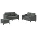 3-delige Loungeset met kussens stof donkergrijs