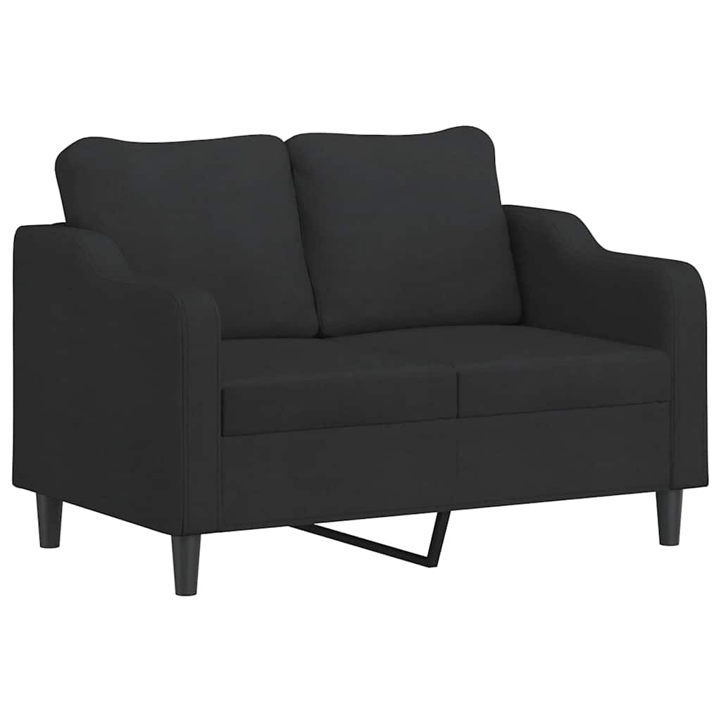 3-delige Loungeset met kussens stof zwart