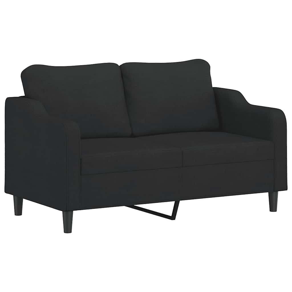 3-delige Loungeset met kussens stof zwart