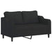 3-delige Loungeset met kussens stof zwart