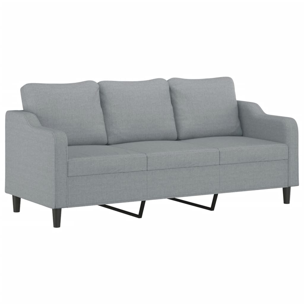 2-delige Loungeset met kussens stof lichtgrijs