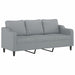 2-delige Loungeset met kussens stof lichtgrijs