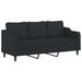 2-delige loungeset met kussens stof zwart